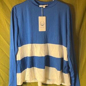 Miss Finch Blue And White Top 🔝